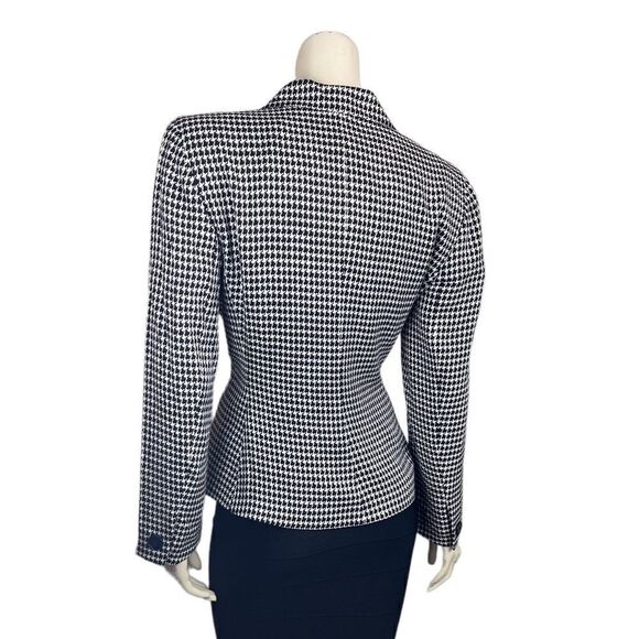 LIKE NEW Vintage Christian Dior Black/Cream Houndstooth Double-Breasted Jacket - Picture 2 of 11